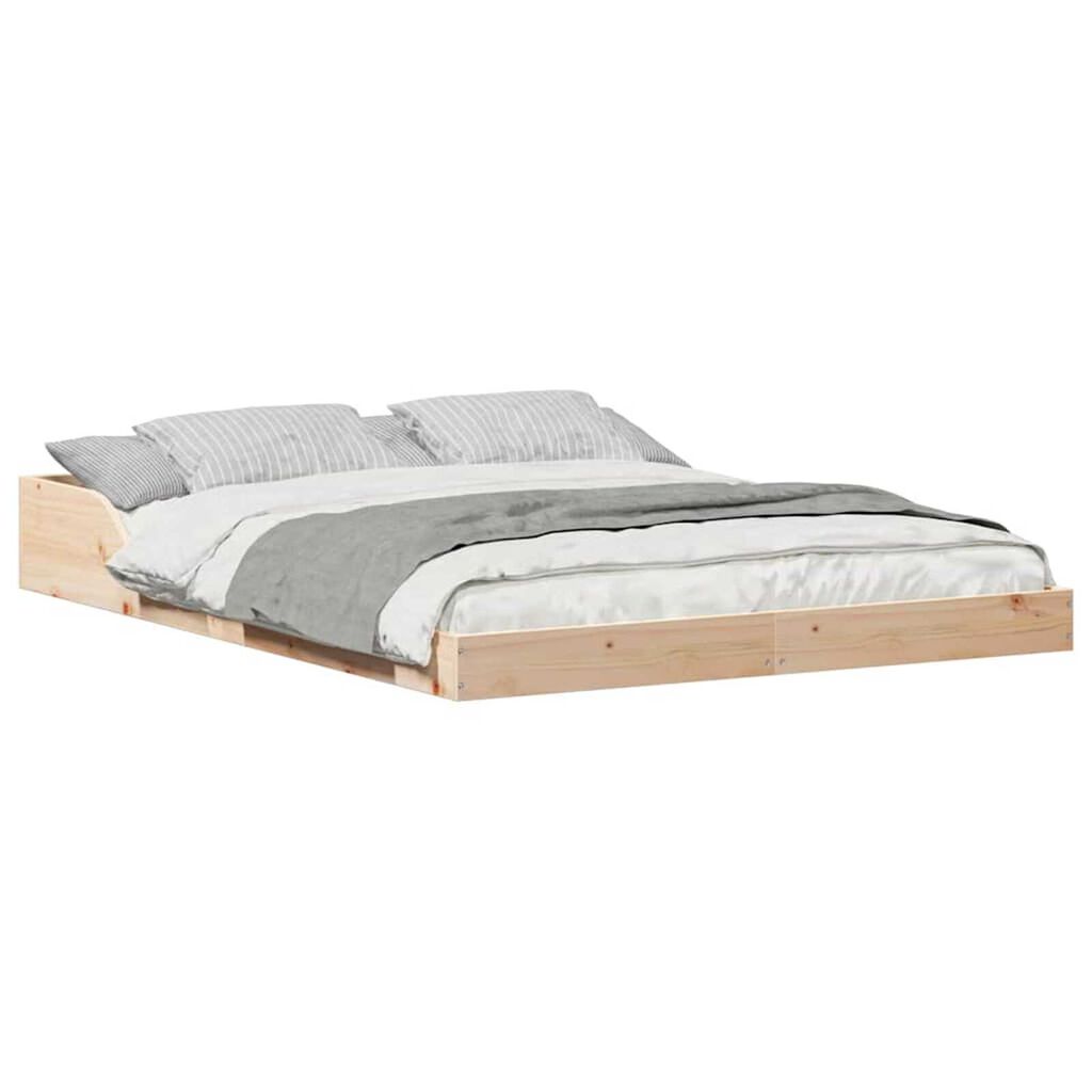 vidaXL Σκελετός Κρεβατιού Καφέ 120 x 190 cm Μασίφ ξύλο πεύκου