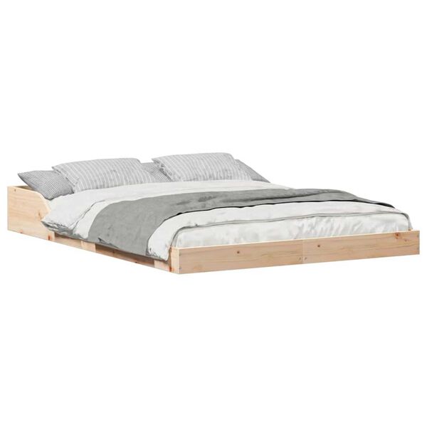 vidaXL Σκελετός Κρεβατιού Καφέ 120 x 190 cm Μασίφ ξύλο πεύκου