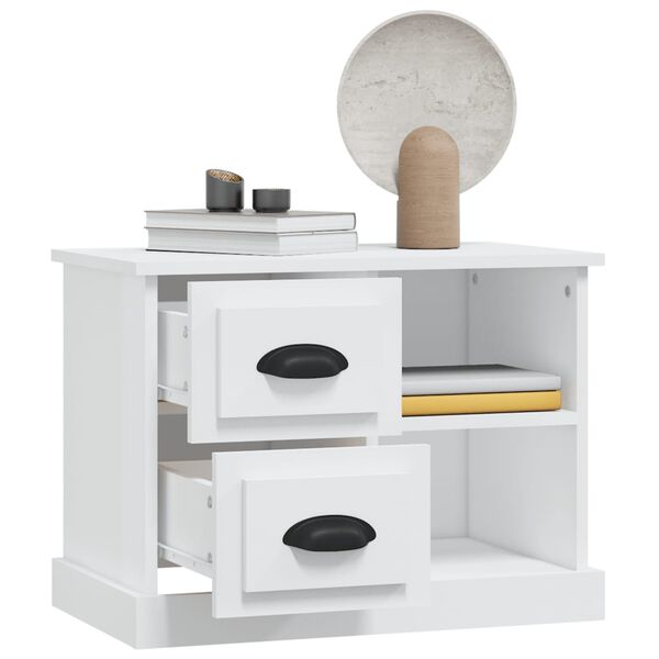 vidaXL Κομοδίνο Λευκό 60 x 35,5 x 45 εκ.