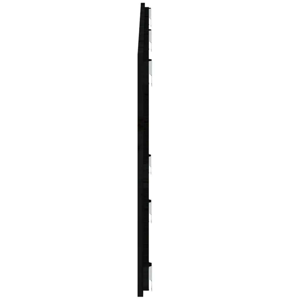 vidaXL Κεφαλάρι Τοίχου Μαύρο 159,5x3x60 εκ. από Μασίφ Ξύλο Πεύκου
