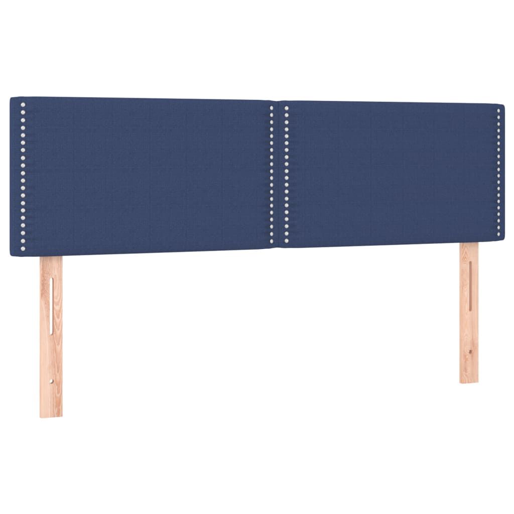 vidaXL Κρεβάτι Boxspring με Στρώμα Μπλε 140x200 εκ. Υφασμάτινο