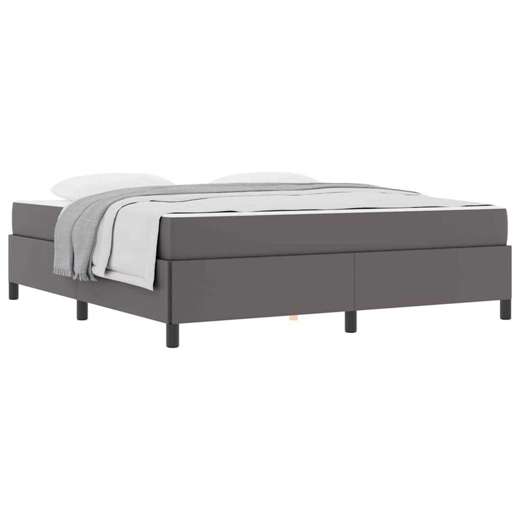 vidaXL Σκελετός κρεβατιού με στρώμα Γκρι 180 x 200 cm Τεχνητό δέρμα