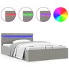 vidaXL Πλαίσιο Κρεβατιού με Αποθ. Χώρο/LED Αν. Γκρι 120x200 εκ. Ύφασμα