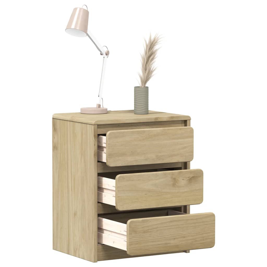 vidaXL Κομοδίνο SAUDA Χρώμα Δρυός 44x35x56 εκ. Μασίφ Ξύλο Πεύκου