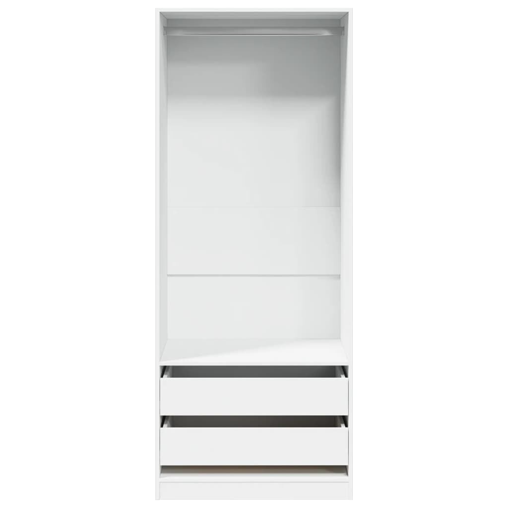 vidaXL Ντουλάπα Λευκή 80 x 50 x 200 εκ. από Επεξεργασμένο Ξύλο