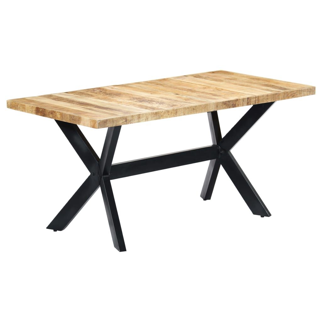 vidaXL Τραπεζαρία 160 x 80 x 75 εκ. από Μασίφ Ακατέργαστο Ξύλο Μάνγκο