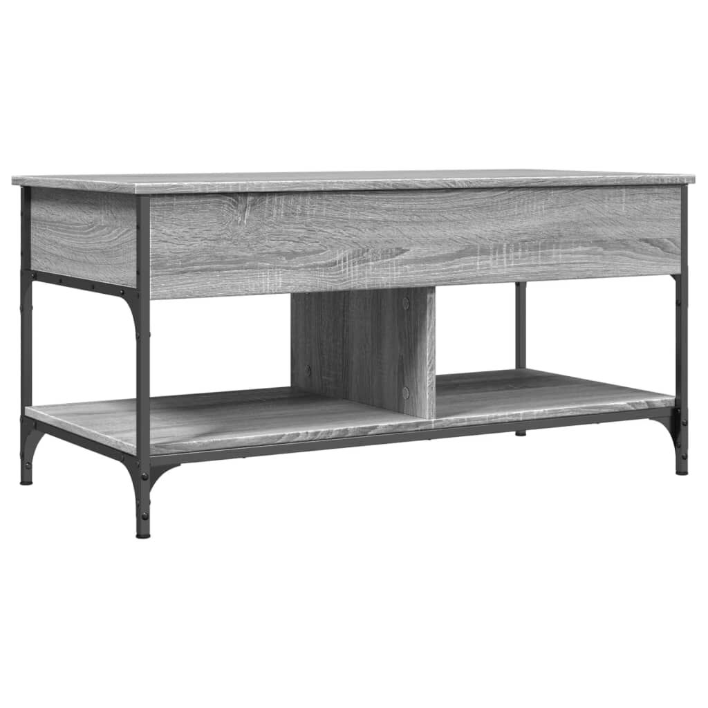 vidaXL Τραπεζάκι Σαλονιού Γκρι Sonoma 100x50x50 εκ. Επεξ. Ξύλο/Μέταλλο