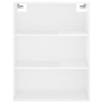 vidaXL Ντουλάπι Γυαλιστερό Λευκό 69,5x34x180 εκ. Επεξεργασμένο Ξύλο