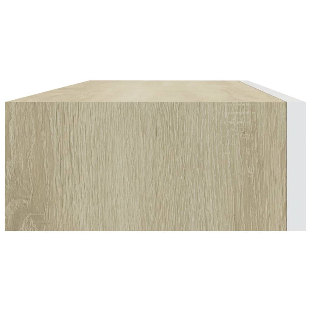 vidaXL Ράφια Τοίχου Συρτάρια 2 τεμ. Δρυς/Λευκό 60x23,5x10 εκ από MDF
