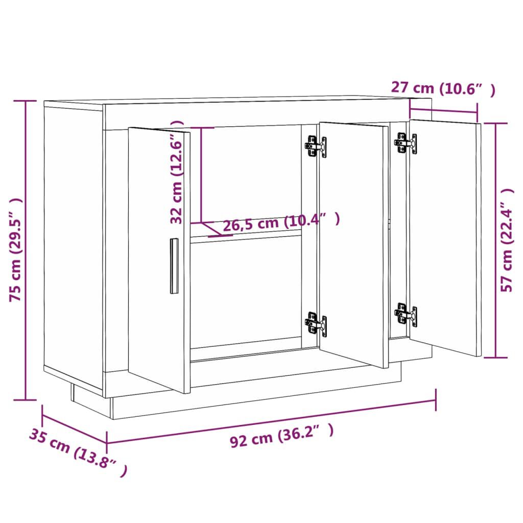 vidaXL Ντουλάπι Καπνιστή Δρυς 92 x 35 x 75 εκ. από Επεξεργασμένο Ξύλο