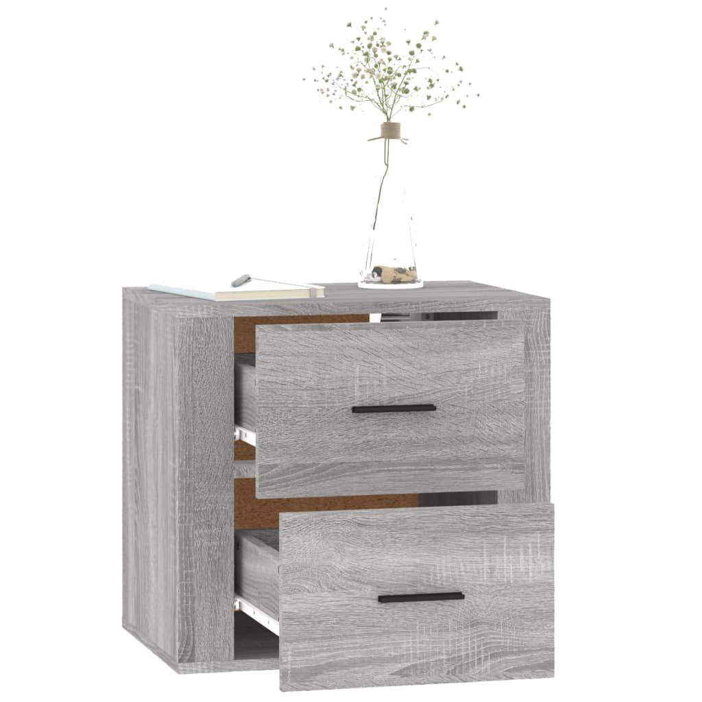 vidaXL Κομοδίνα Επιτοίχια Γκρι Sonoma 50x36x47 εκ.