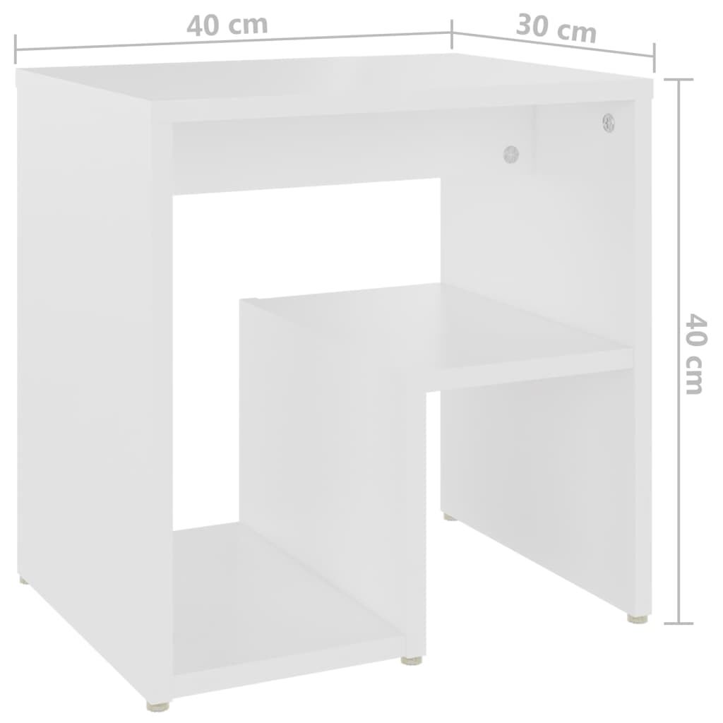 vidaXL Κομοδίνο Λευκό 40 x 30 x 40 εκ. από Επεξ. Ξύλο