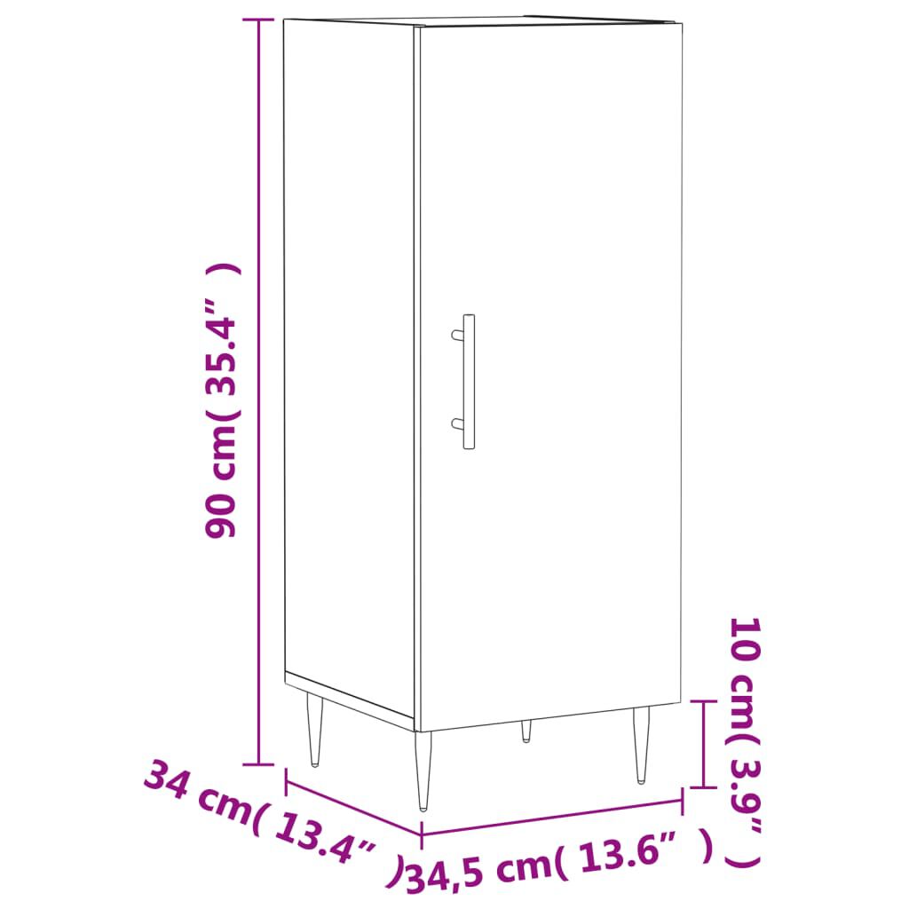 vidaXL Ντουλάπι Καπνιστή Δρυς 34,5 x 34 x 90 εκ. Επεξεργασμένο Ξύλο