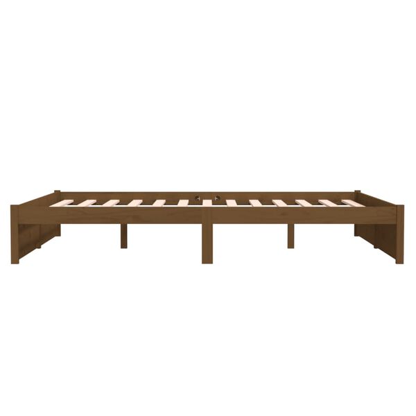 vidaXL Πλαίσιο Κρεβατιού Μελί 150 x 200 εκ. Μασίφ Ξύλο King Size