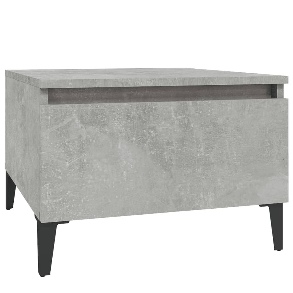 vidaXL Τραπέζια Βοηθητικά 2 τεμ. Γκρι Σκυροδ. 50x46x35 εκ. Επεξ. Ξύλο