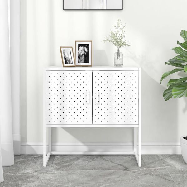 vidaXL Μπουφές Λευκός 75 x 35 x 75 εκ. από Ατσάλι