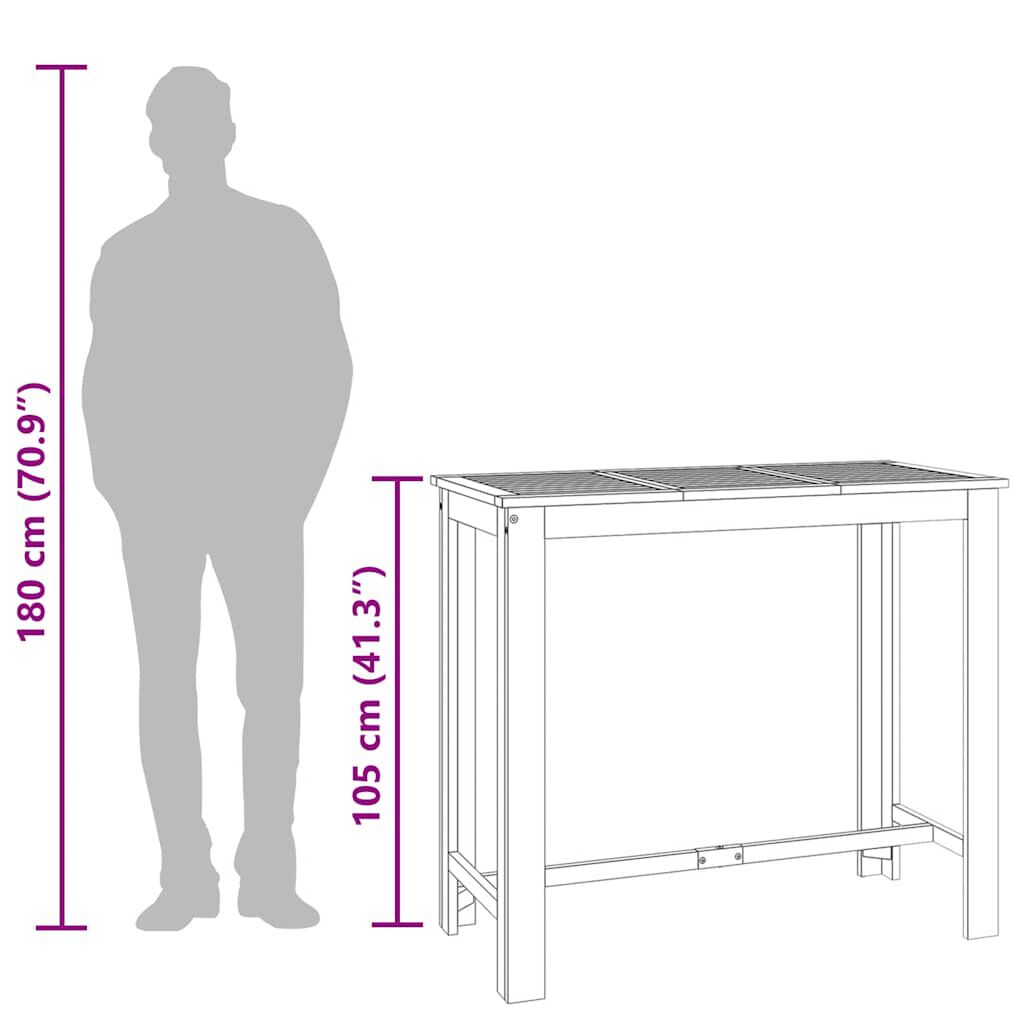 vidaXL Τραπέζι Μπαρ Κήπου 120 x 60 x 105 εκ. από Μασίφ Ξύλο Ακακίας