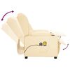vidaXL Πολυθρόνα Μασάζ Ηλεκτρική Κρεμ από Συνθετικό Δέρμα