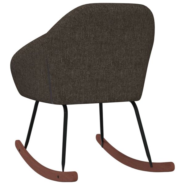 vidaXL Κουνιστή Πολυθρόνα Σκούρο Καφέ Υφασμάτινη