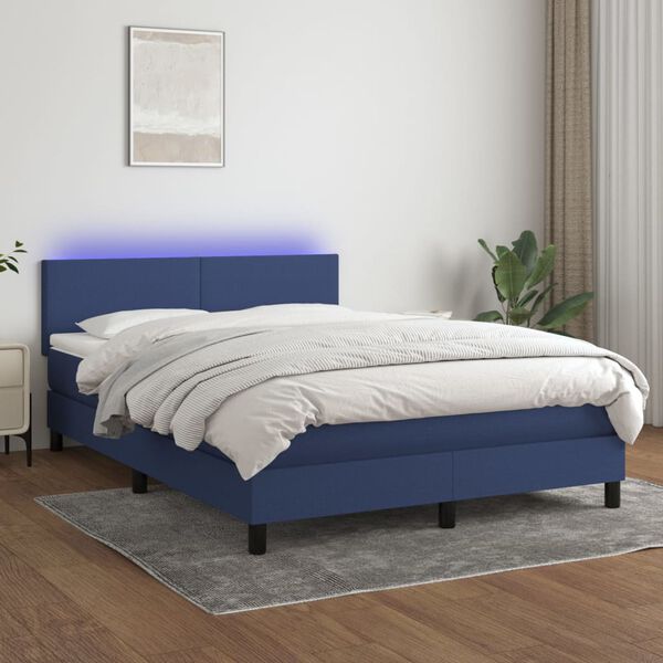 vidaXL &Kappa;&rho;&epsilon;&beta;ά&tau;&iota; Boxspring &mu;&epsilon; &Sigma;&tau;&rho;ώ&mu;&alpha; & LED &Mu;&pi;&lambda;&epsilon; 140x200 &epsilon;&kappa;. &Upsilon;&phi;&alpha;&sigma;&mu;ά&tau;&iota;&nu;&omicron;