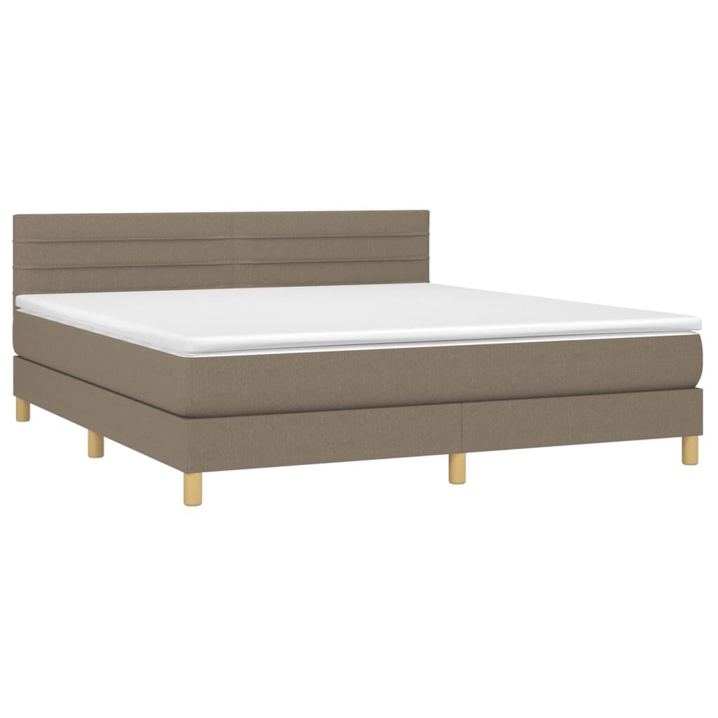 vidaXL Κρεβάτι Boxspring με Στρώμα Taupe 160x200 εκ. Υφασμάτινο
