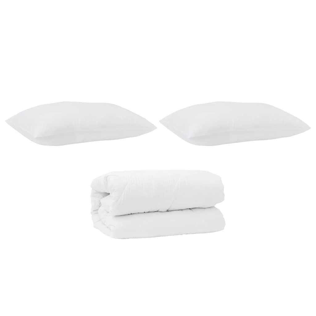 vidaXL Σετ Κουβέρτας με μαξιλάρι 2 pcs Λευκό 135 x 200 cm Πούπουλο