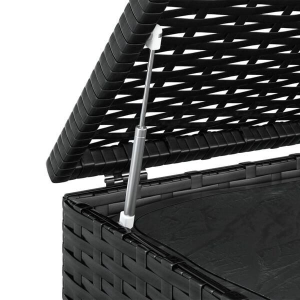 vidaXL Κουτί Μαξιλαριού Κήπου Μαύρο 100x97,5x104 εκ. Ρατάν Πολυαιθ.