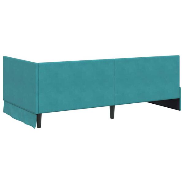 vidaXL Κρεβάτι Γωνίας με κεφαλάρι Τιρκουάζ 90 x 200 cm Βελούδο