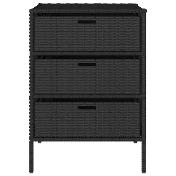 vidaXL Ντουλάπι Αποθήκευσης Κήπου Μαύρο 55x59x80 εκ. Συνθετικό Ρατάν