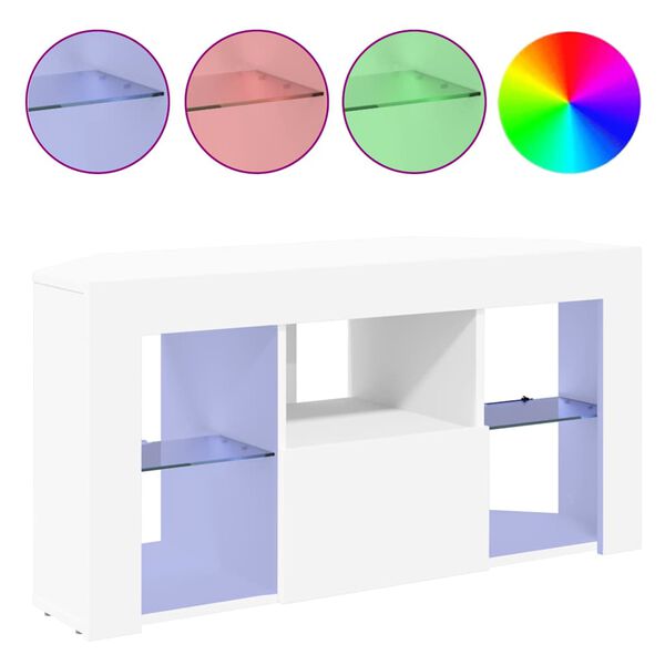 vidaXL Γωνιακός LED Τηλεοπτικός Κάμπινγκ Λευκό 100 x 40 x 50 cm