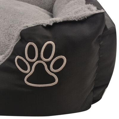 vidaXL Κρεβάτι Σκύλου με Επενδυμένο Μαξιλάρι Μαύρο XL