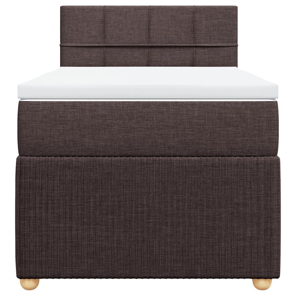 vidaXL Κρεβάτι Boxspring με Στρώμα Σκούρο Καφέ 80x200 εκ. Υφασμάτινο