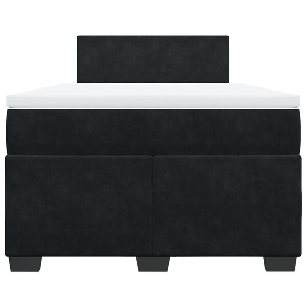 vidaXL Κρεβάτι Boxspring με Στρώμα Μαύρο 120x190 εκ. Βελούδινο