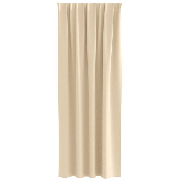 vidaXL Κουρτίνες με κουρτίνες 2 pcs Κρεμ 245 x 140 εκ. Πολυεστέρας