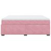 vidaXL Κρεβάτι Boxspring με Στρώμα Ροζ 180x200 εκ. Βελούδινο