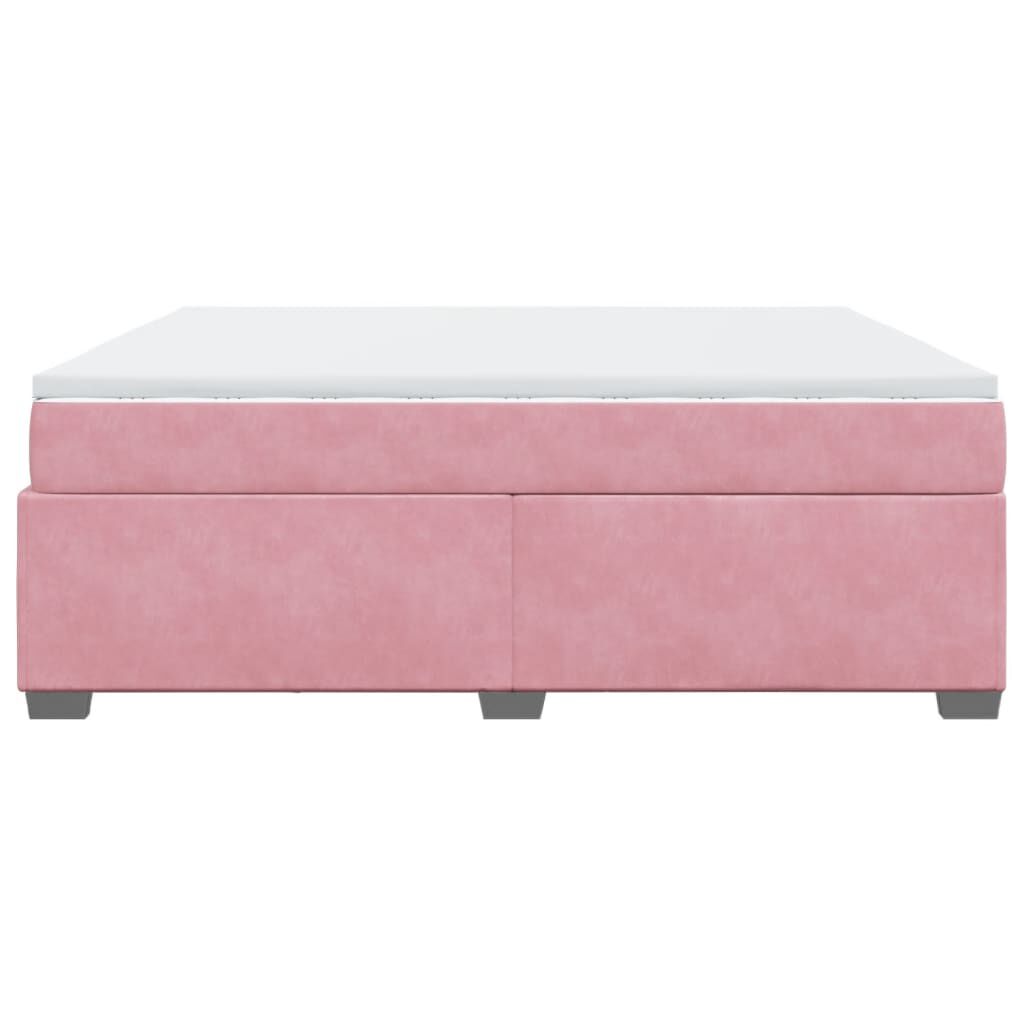 vidaXL Κρεβάτι Boxspring με Στρώμα Ροζ 180x200 εκ. Βελούδινο