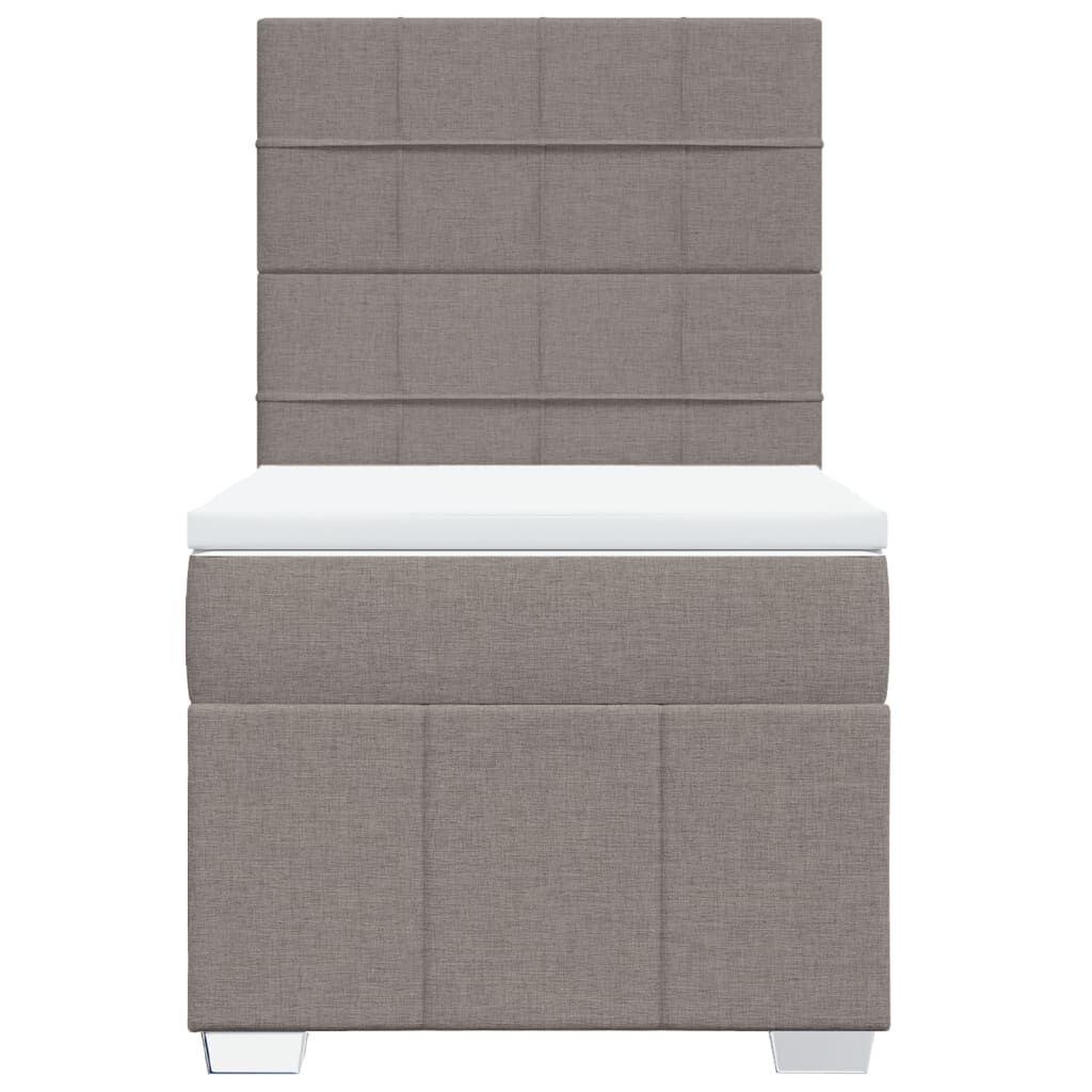 vidaXL Κρεβάτι Boxspring με Στρώμα Taupe 80x200 εκ. Υφασμάτινο