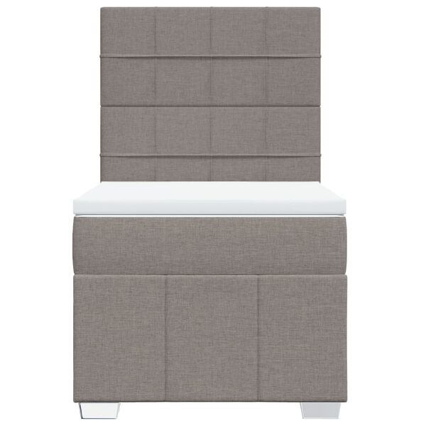 vidaXL Κρεβάτι Boxspring με Στρώμα Taupe 80x200 εκ. Υφασμάτινο