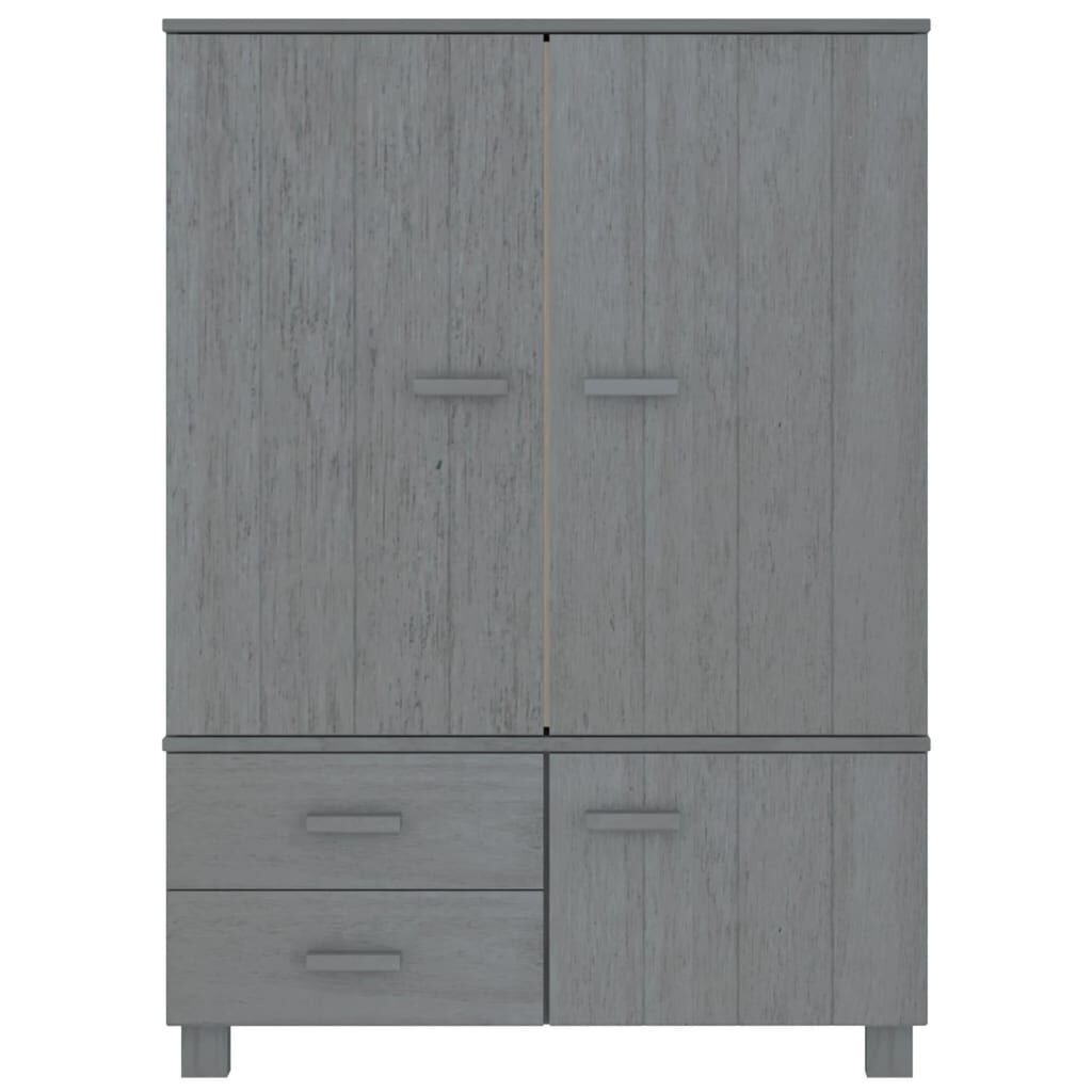 vidaXL Ντουλάπα HAMAR Σκ. Γκρι 99 x 45 x 137 εκ. Μασίφ Ξύλο Πεύκου