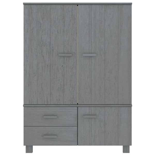 vidaXL Ντουλάπα HAMAR Σκ. Γκρι 99 x 45 x 137 εκ. Μασίφ Ξύλο Πεύκου