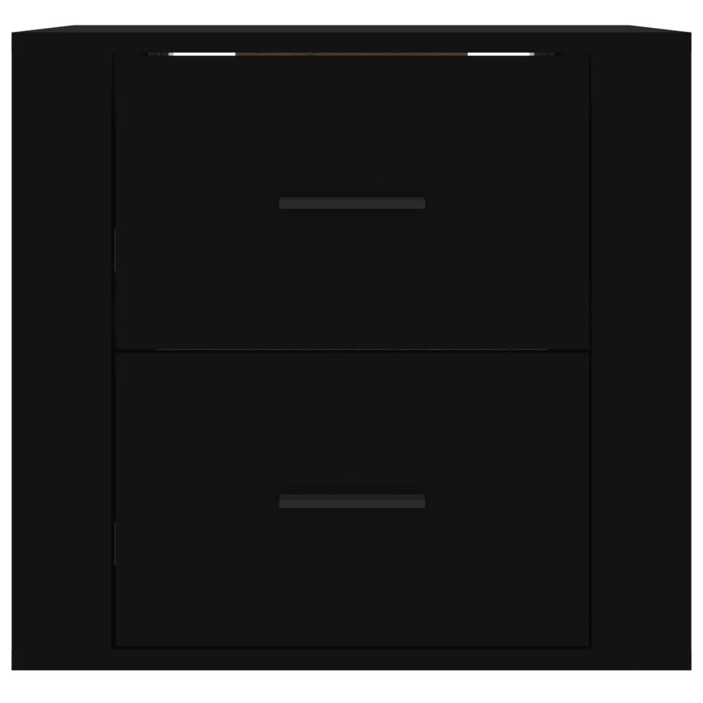 vidaXL Κομοδίνο Επιτοίχιο Μαύρα 50 x 36 x47 εκ.