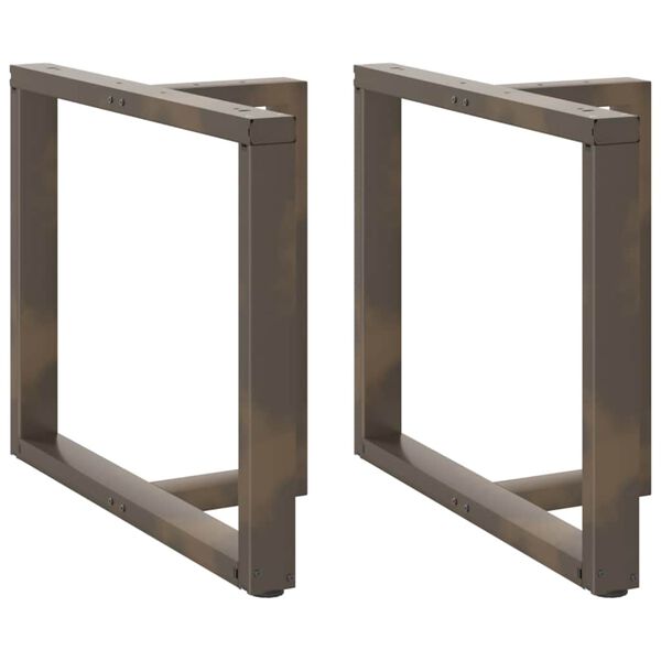 vidaXL Πόδια Τραπεζαρίας σε Σχήμα Τ, 2 τεμ. Μαύρο 100x35x(72-73) εκ. Ατσάλι