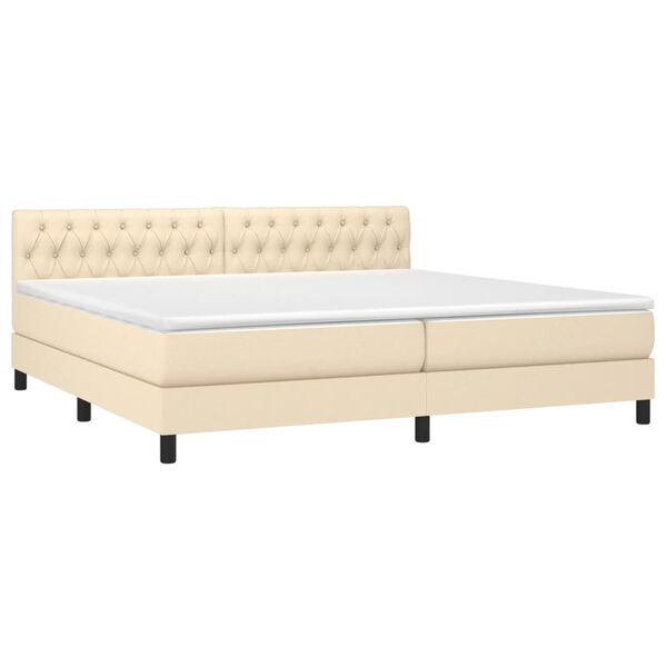 vidaXL &Kappa;&rho;&epsilon;&beta;ά&tau;&iota; Boxspring &mu;&epsilon; &Sigma;&tau;&rho;ώ&mu;&alpha; & LED &Kappa;&rho;&epsilon;&mu; 200x200 &epsilon;&kappa;. &Upsilon;&phi;&alpha;&sigma;&mu;ά&tau;&iota;&nu;&omicron;