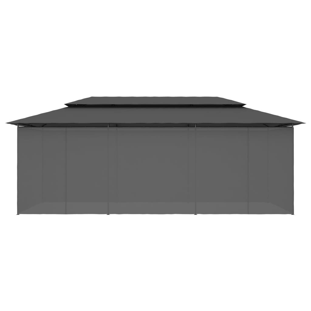 vidaXL Κιόσκι με Κουρτίνες Ανθρακί 600 x 298 x 270 εκ.