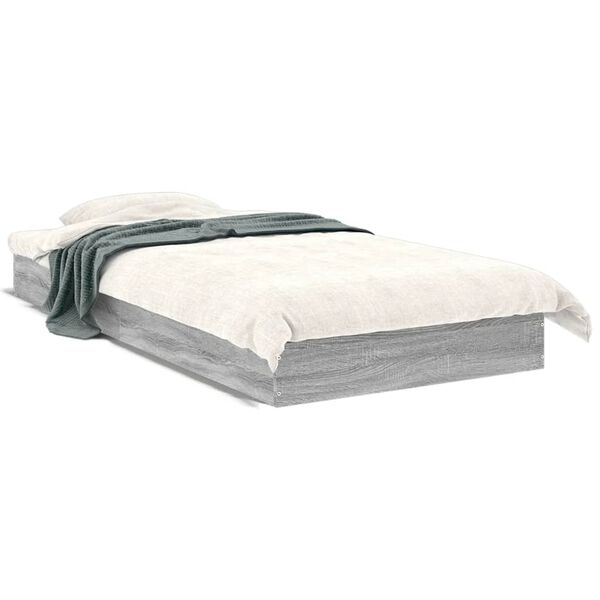 vidaXL Πλαίσιο Κρεβατιού Γκρι Sonoma 90x200 εκ. Επεξεργασμένο Ξύλο
