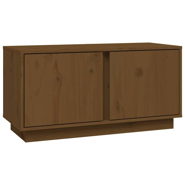 vidaXL Έπιπλο Τηλεόρασης Καφέ Μελί 80x35x40,5 εκ από Μασίφ Ξύλο Πεύκου