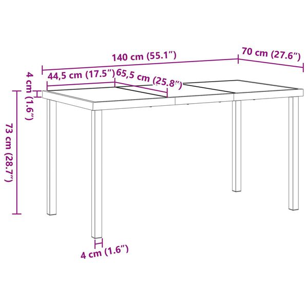 vidaXL Σέτ φαγητού για κήπο 5 pcs Καφέ συνθετικό ρατάν