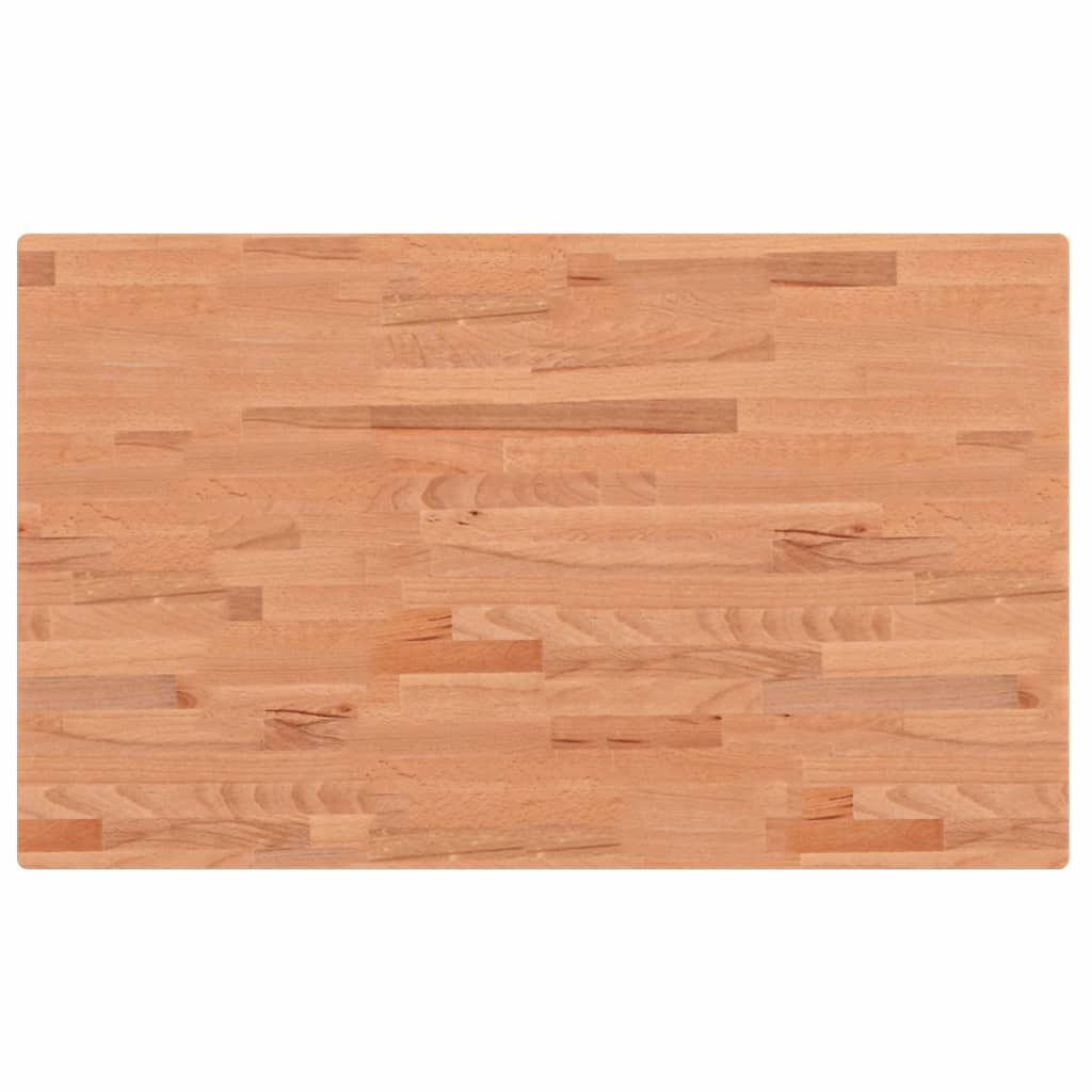 vidaXL Πάγκος Εργασίας Ορθογώνιος 100x60x(71,5-98) εκ Μασίφ Ξύλο Οξιάς