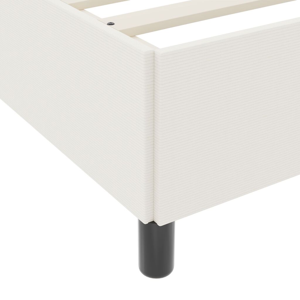 vidaXL Κρεβάτι Κρεμ 160x200 εκ από ύφασμα κορντούρας