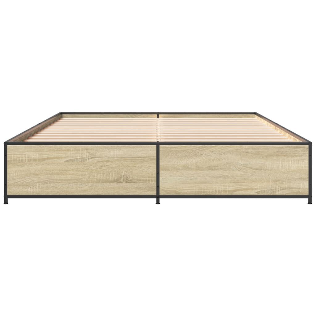 vidaXL Πλαίσιο Κρεβατιού Sonoma Δρυς 120x190 εκ. Επεξ. Ξύλο & Μέταλλο